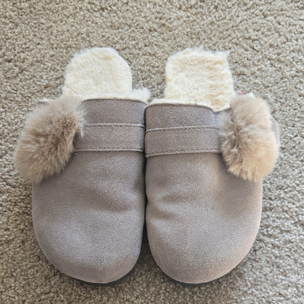 Bearpaw Lined Clogs With Pom-Poms